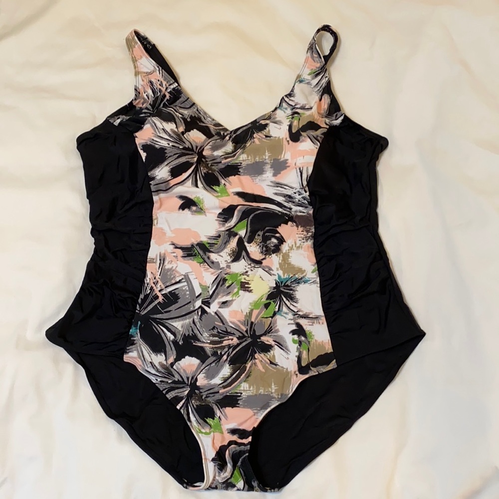 Bawdy Pink Tropical One Piece Swimsuit, 4X